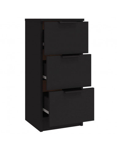 Credenze 3 pz Nere in Legno Multistrato