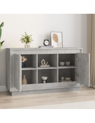 Credenza Grigio Cemento 102x35x60 cm in Legno Multistrato