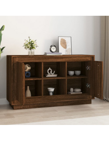 Credenza Rovere Marrone 102x35x60 cm in Legno Multistrato