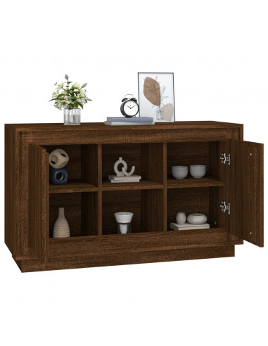 Credenza Rovere Marrone 102x35x60 cm in Legno Multistrato