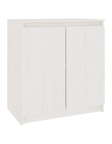 Armadietto Bianco 60x36x65 cm in Legno Massello di Pino