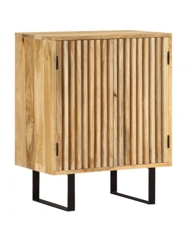 Credenza con 2 Ante 55x35x70 cm in Legno Massello di Mango