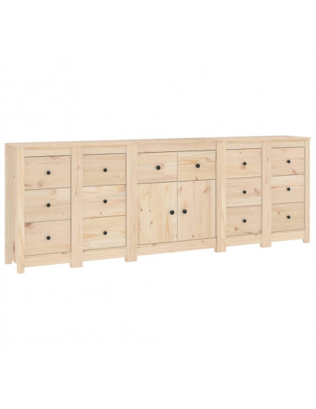 Credenza 230x35x80 cm in Legno Massello di Pino