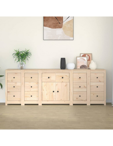 Credenza 230x35x80 cm in Legno Massello di Pino