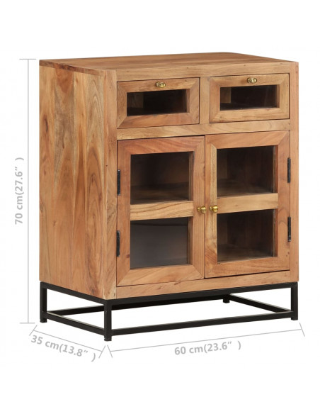 Credenza 60x35x70 cm in Legno Massello di Acacia