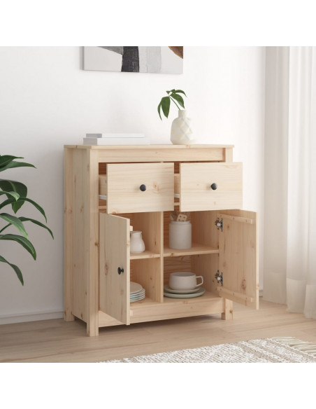 Credenza 70x35x80 cm in Legno Massello di Pino