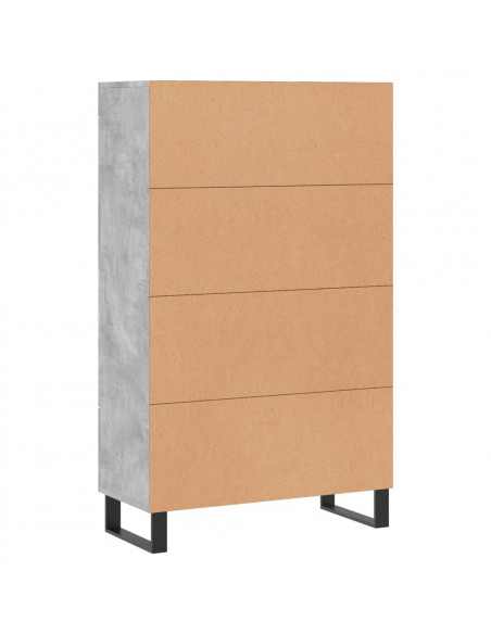 Credenza Grigio Cemento 69,5x31x115 cm in Legno Multistrato