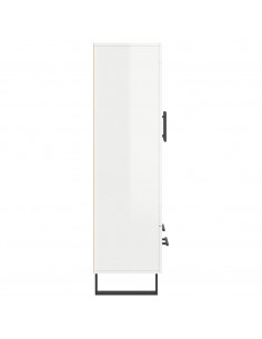 Credenza Bianco Lucido 69,5x31x115 cm in Legno Multistrato 2