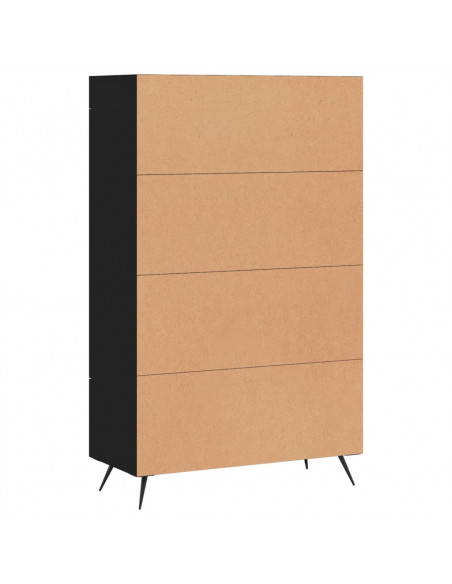 Credenza Nera 69,5x31x115 cm in Legno Multistrato