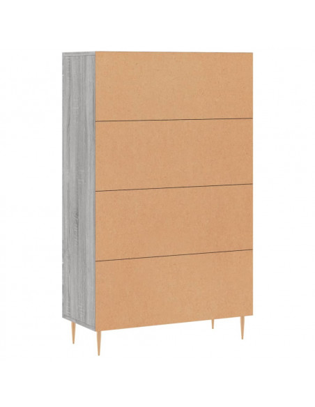 Credenza Grigio Sonoma 69,5x31x115 cm in Legno Multistrato