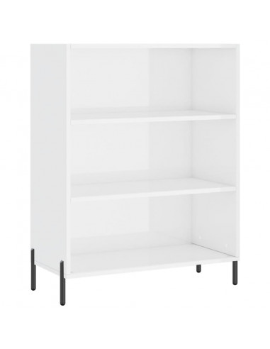 Scaffale Bianco Lucido 69,5x32,5x90 cm in Legno Multistrato