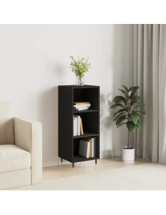Credenza Nera 34,5x32,5x90 cm in Legno Multistrato 2