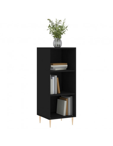 Credenza Nera 34,5x32,5x90 cm in Legno Multistrato