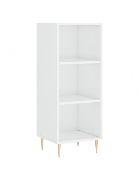 Credenza Bianco Lucido 34,5x32,5x90 cm in Legno Multistrato