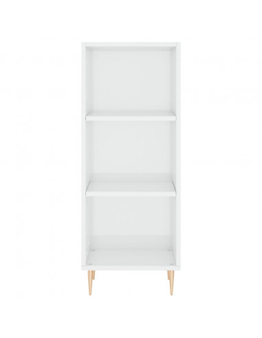 Credenza Bianco Lucido 34,5x32,5x90 cm in Legno Multistrato