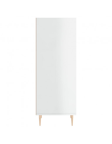 Credenza Bianco Lucido 34,5x32,5x90 cm in Legno Multistrato