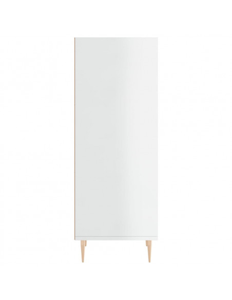 Credenza Bianco Lucido 34,5x32,5x90 cm in Legno Multistrato