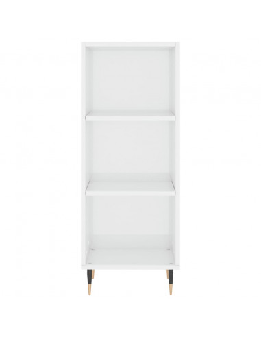 Credenza Bianco Lucido 34,5x32,5x90 cm in Legno Multistrato
