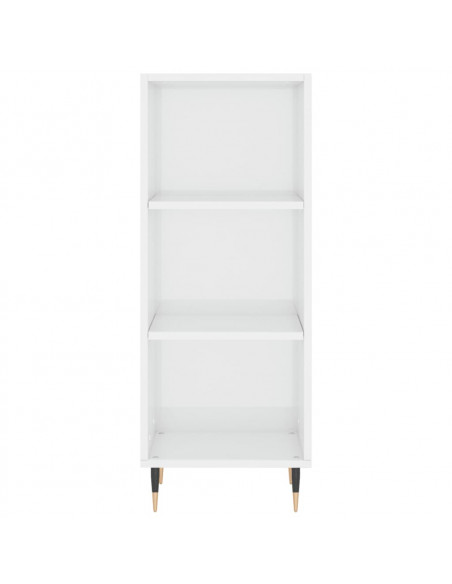 Credenza Bianco Lucido 34,5x32,5x90 cm in Legno Multistrato