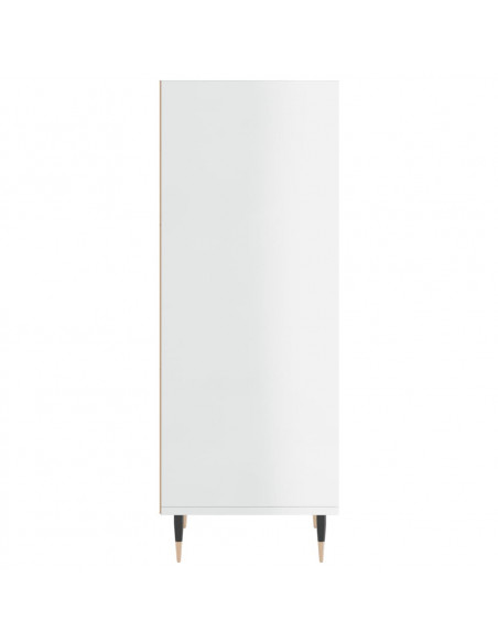 Credenza Bianco Lucido 34,5x32,5x90 cm in Legno Multistrato