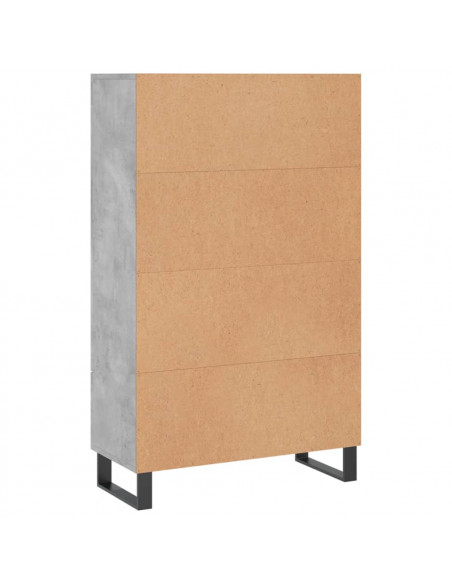Credenza Grigio Cemento 69,5x31x115 cm in Legno Multistrato