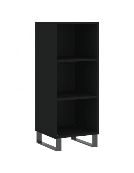 Credenza Nera 34,5x32,5x90 cm in Legno Multistrato