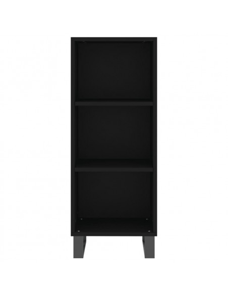 Credenza Nera 34,5x32,5x90 cm in Legno Multistrato