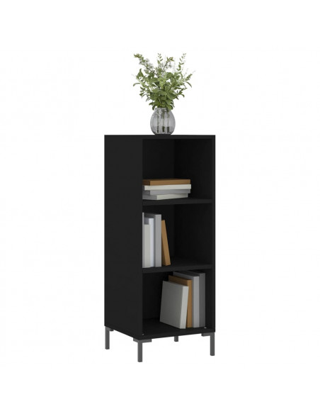 Credenza Nera 34,5x32,5x90 cm in Legno Multistrato