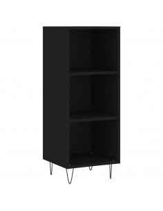 Credenza Nera 34,5x32,5x90 cm in Legno Multistrato 2