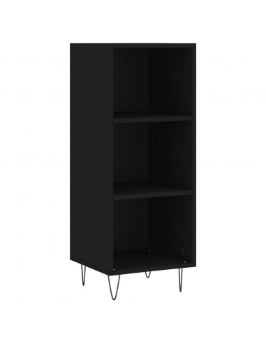 Credenza Nera 34,5x32,5x90 cm in Legno Multistrato