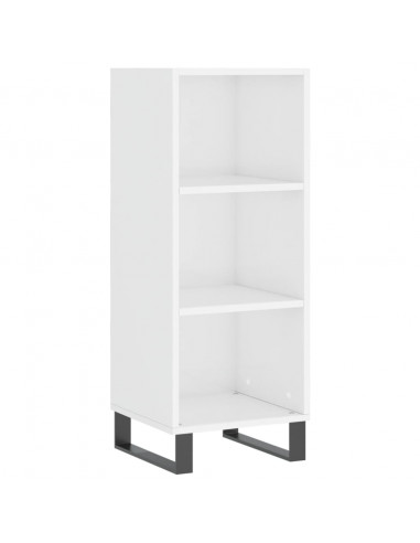 Credenza Bianco Lucido 34,5x32,5x90 cm in Legno Multistrato