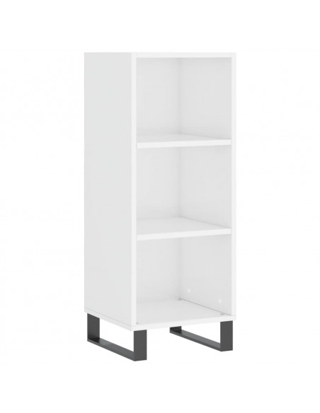 Credenza Bianco Lucido 34,5x32,5x90 cm in Legno Multistrato