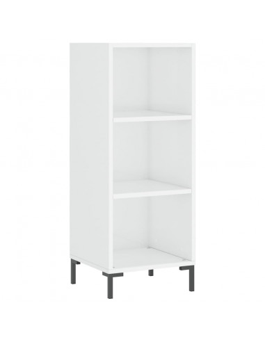 Credenza Bianco Lucido 34,5x32,5x90 cm in Legno Multistrato