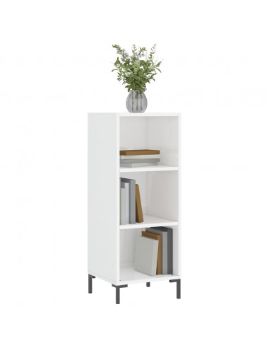 Credenza Bianco Lucido 34,5x32,5x90 cm in Legno Multistrato