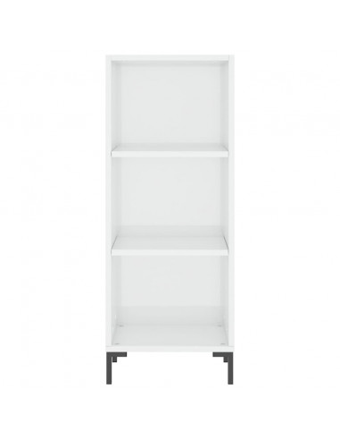 Credenza Bianco Lucido 34,5x32,5x90 cm in Legno Multistrato
