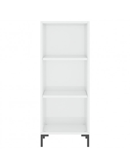 Credenza Bianco Lucido 34,5x32,5x90 cm in Legno Multistrato