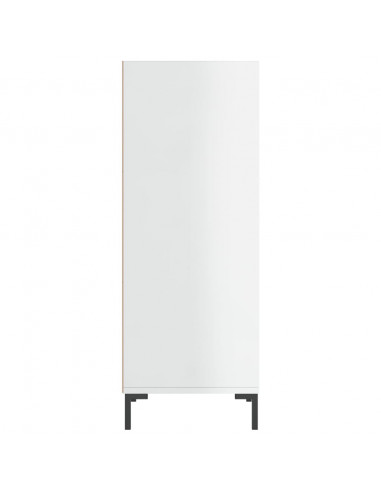 Credenza Bianco Lucido 34,5x32,5x90 cm in Legno Multistrato
