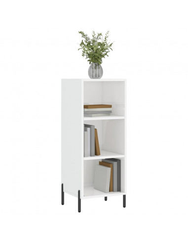 Credenza Bianco Lucido 34,5x32,5x90 cm in Legno Multistrato