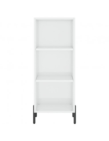 Credenza Bianco Lucido 34,5x32,5x90 cm in Legno Multistrato