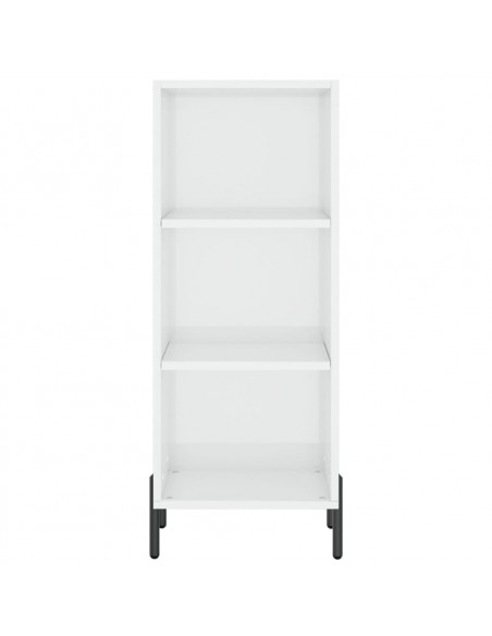 Credenza Bianco Lucido 34,5x32,5x90 cm in Legno Multistrato