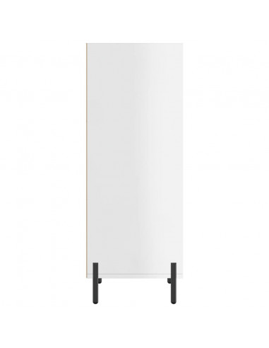 Credenza Bianco Lucido 34,5x32,5x90 cm in Legno Multistrato