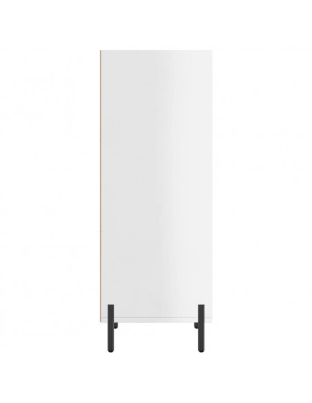 Credenza Bianco Lucido 34,5x32,5x90 cm in Legno Multistrato