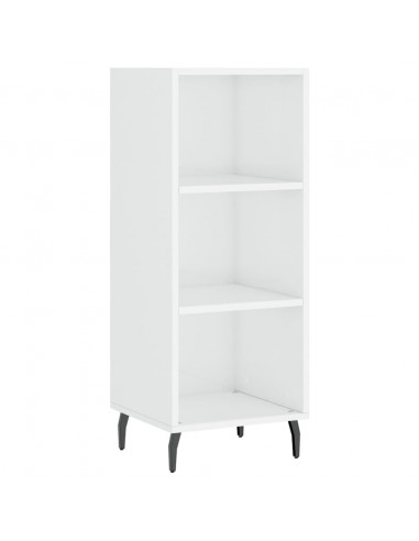 Credenza Bianco Lucido 34,5x32,5x90 cm in Legno Multistrato