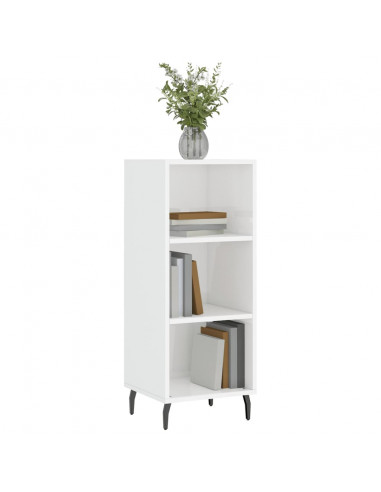 Credenza Bianco Lucido 34,5x32,5x90 cm in Legno Multistrato