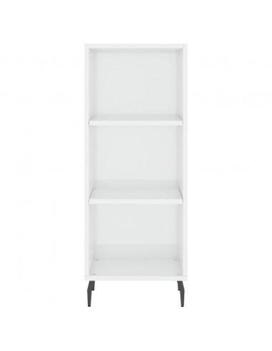 Credenza Bianco Lucido 34,5x32,5x90 cm in Legno Multistrato