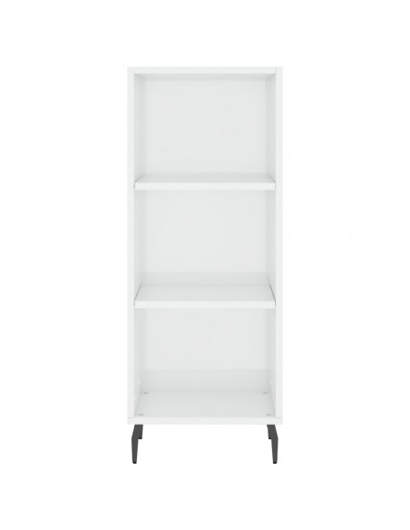 Credenza Bianco Lucido 34,5x32,5x90 cm in Legno Multistrato