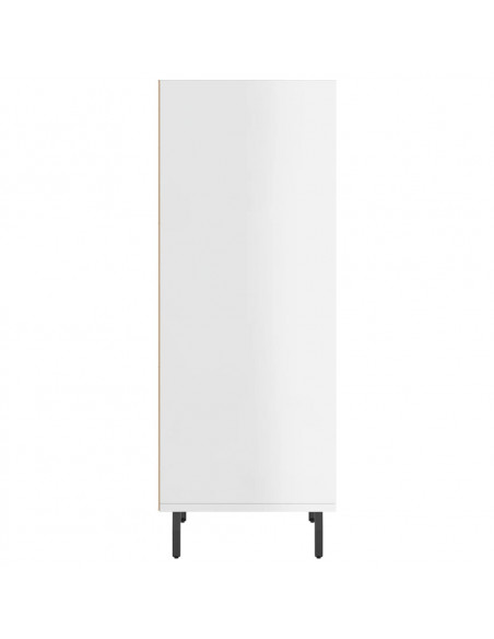 Credenza Bianco Lucido 34,5x32,5x90 cm in Legno Multistrato