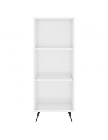 Scaffale Bianco Lucido 34,5x32,5x90 cm Legno Multistrato