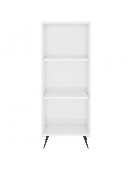 Scaffale Bianco Lucido 34,5x32,5x90 cm Legno Multistrato