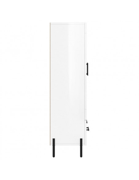 Credenza Bianco Lucido 69,5x31x115 cm in Legno Multistrato